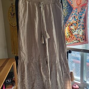 Sand Gauzy Wide Leg Pants